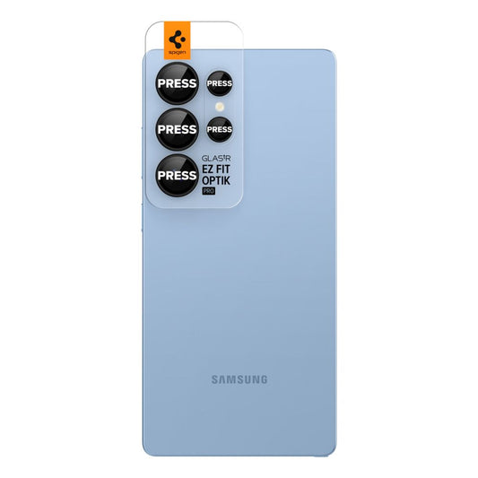 Película Protetora de Câmera Traseira Spigen GlastR EZ FIT Optik Pro HD para Samsung Galaxy S25 Ultra S938, Vidro Temperado, Conjunto de 2 peças, Preta