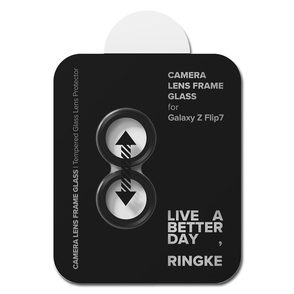 Película Protetora de Câmera Traseira Ringke para Samsung Galaxy Z Flip7 F766, Vidro Temperado, Conjunto de 2 peças, Preta