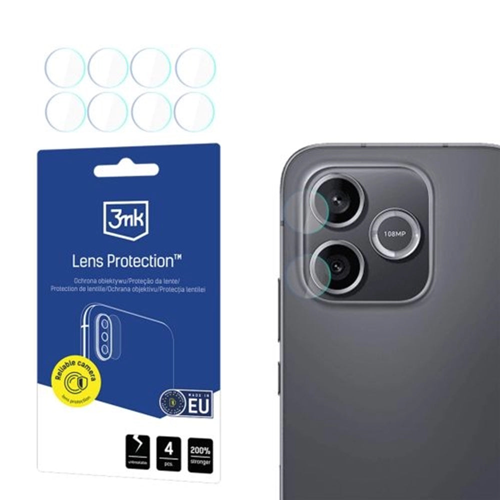 Película Protetora de Câmera Traseira 3MK Protection para Honor 600 Lite, Vidro Temperado, Conjunto de 4 peças, Transparente