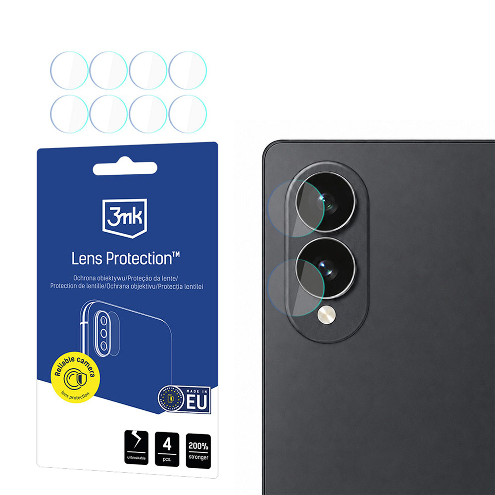 Película protetora para Câmara Traseira 3MK Protection para Samsung Galaxy Z Fold8 F971, Vidro Temperado, Conjunto de 4 unidades, Transparente