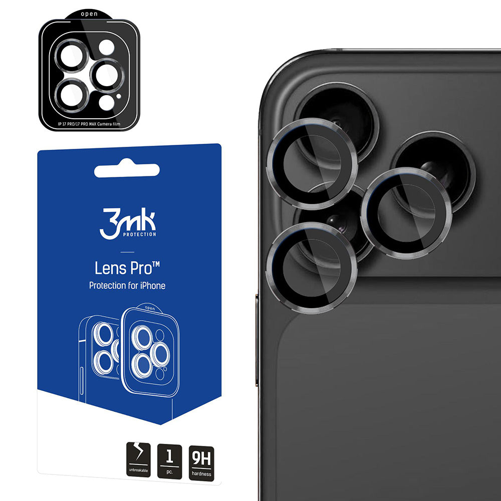 Película Protetora de Câmera Traseira 3MK Protection Pro para Apple iPhone 17 Pro Max / 17 Pro, Vidro Temperado, Bege
