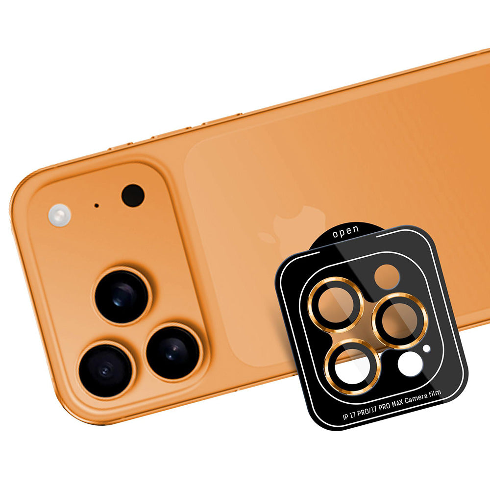 Película Protetora de Câmera Traseira 3MK Protection Pro para Apple iPhone 17 Pro Max / 17 Pro, Vidro Temperado, Laranja