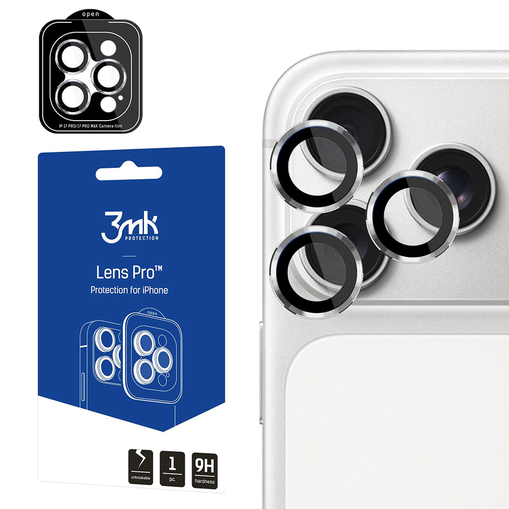 Película protetora para Câmara Traseira 3MK Protection Pro para Apple iPhone 18 Pro / 18 Pro Max, Vidro Temperado, Prateada