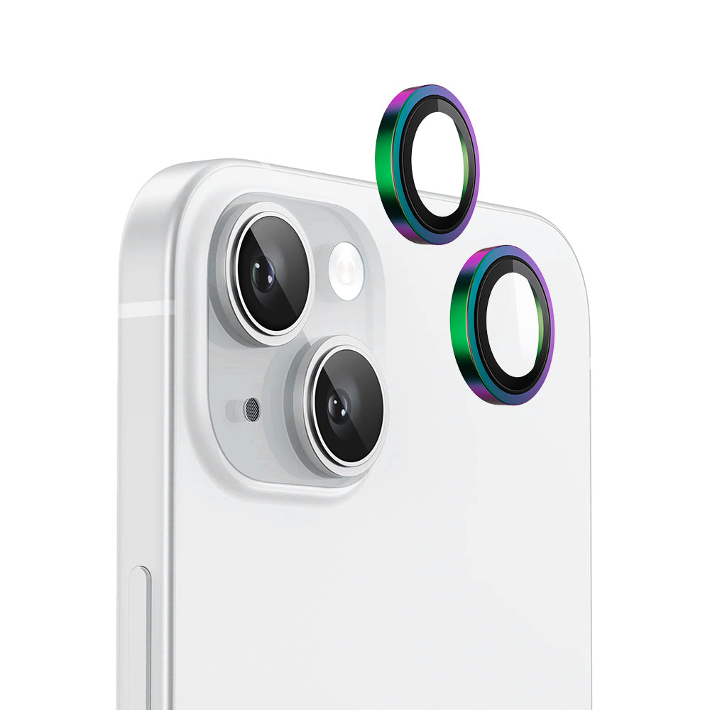 Película protetora para Câmara Traseira Blueo Metal Frame para Apple iPhone 15 Plus / 15, Vidro Temperado, Multicolor