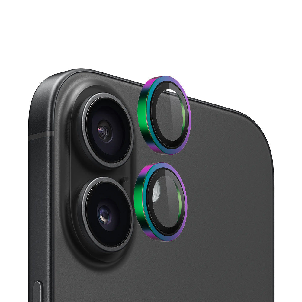 Película protetora para Câmara Traseira Blueo Metal Frame para Apple iPhone 16 Plus / 16, Vidro Temperado, Multicolor