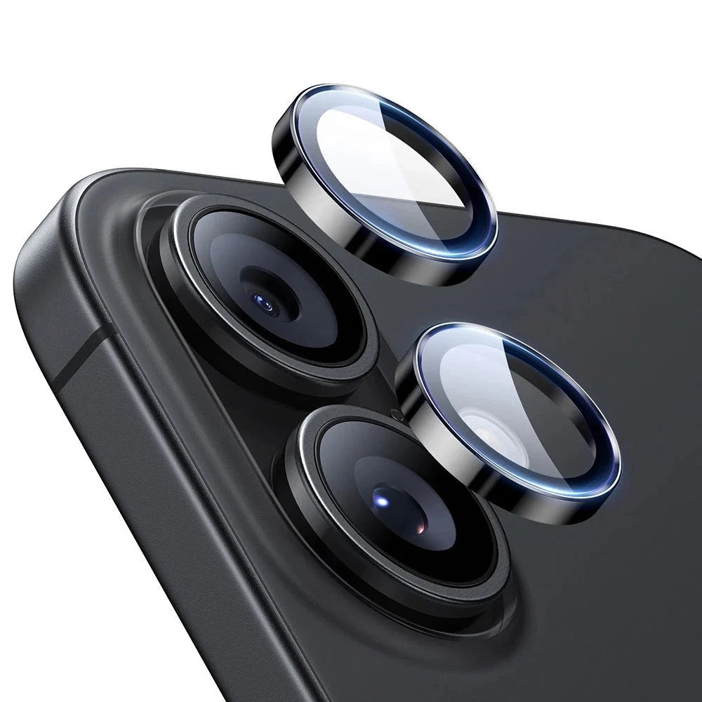 Película Protetora de Câmera Traseira ESR Armorite para Apple iPhone 17 / 16 Plus / 16, Vidro Temperado, Conjunto de 2 Peças, Preta