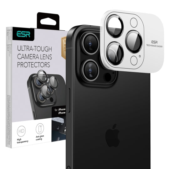 Película Protetora de Câmera Traseira ESR Armorite para Apple iPhone 17 Pro Max / 17 Pro / 16 Pro Max / 16 Pro, Vidro Temperado, Preta