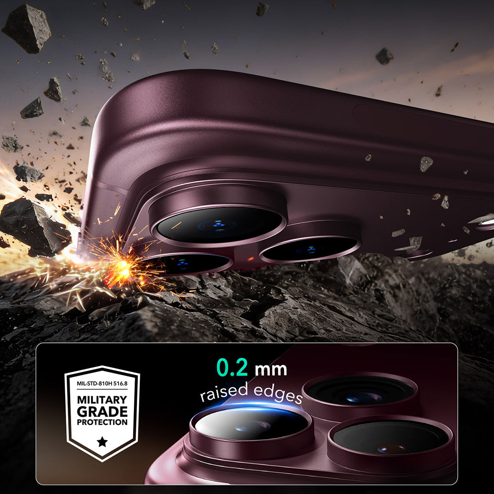 Película protetora para Câmara Traseira ESR Armorite Pro para Apple iPhone 18 Pro Max, Vidro Temperado, Vinho Escuro