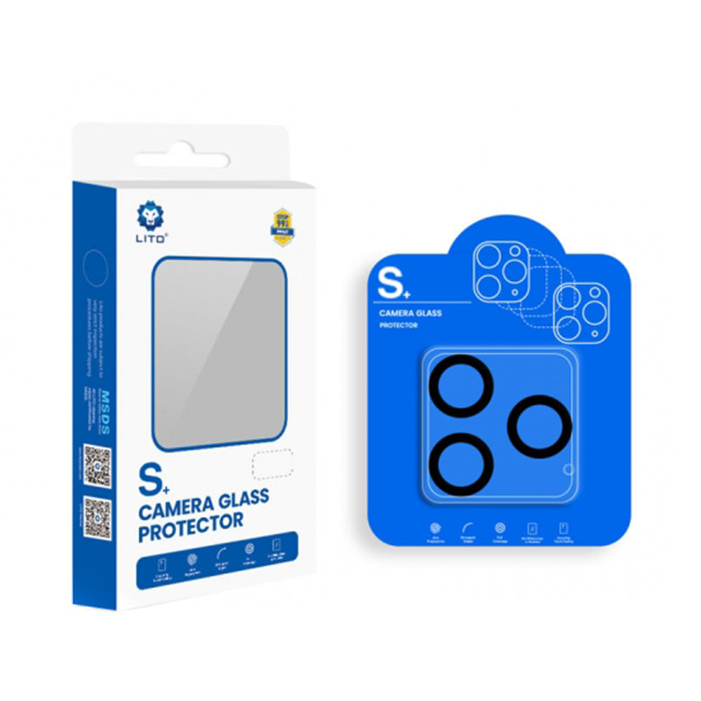 Película protetora para Câmara Traseira Lito S+ para Apple iPhone 14 Pro Max / 14 Pro, Vidro Temperado, Preto