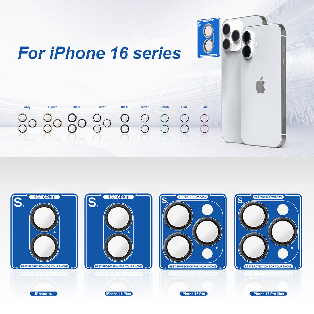 Película protetora para Câmara Traseira Lito S+ para Apple iPhone 16 Plus / 16, Vidro Temperado, Azul