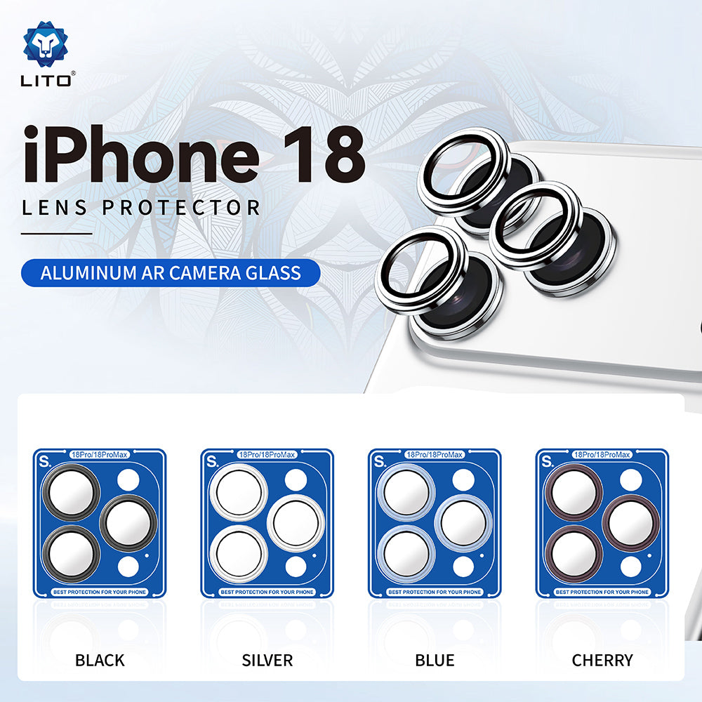 Película protetora para Câmara Traseira Lito S+ para Apple iPhone 18 Pro / 18 Pro Max, Vidro Temperado, Prateada