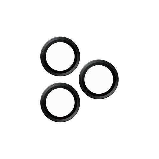 Película Protetora de Câmera Traseira PanzerGlass Hoops para Apple iPhone 16 Pro Max / 16 Pro, Vidro Temperado, Preto