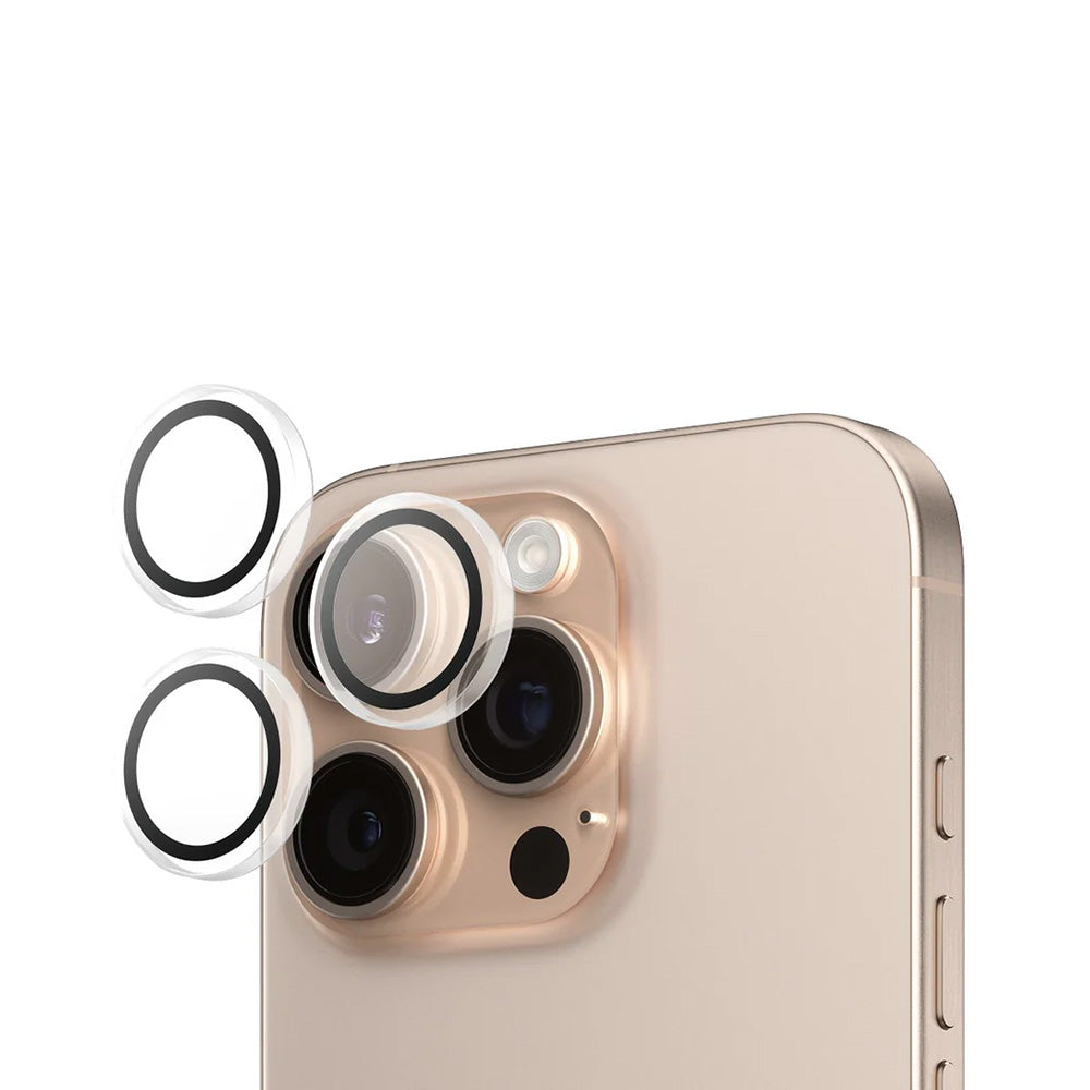 Película Protetora de Câmera Traseira PanzerGlass Hoops para Apple iPhone 16 Pro Max / 16 Pro, Vidro Temperado, Transparente