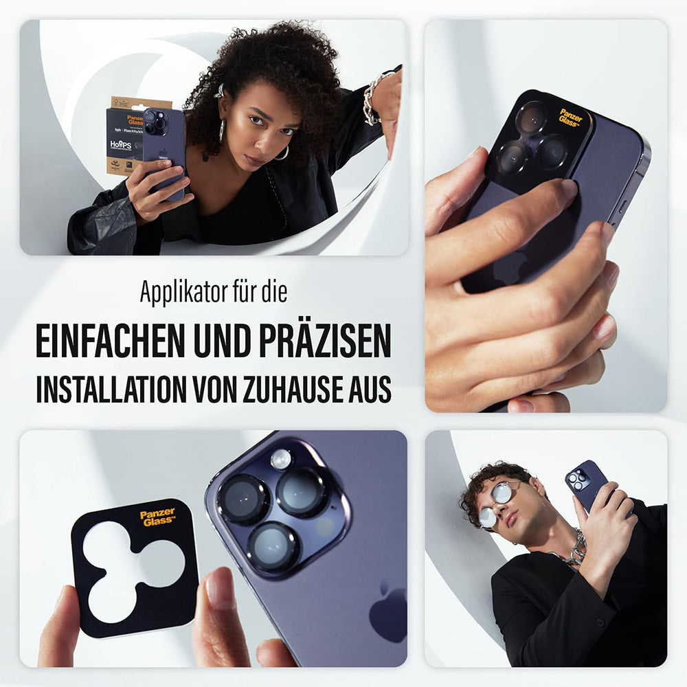 Película Protetora PanzerGlass Hoops para Câmara Traseira do Samsung Galaxy S25 Ultra S938, Vidro Temperado, Preta
