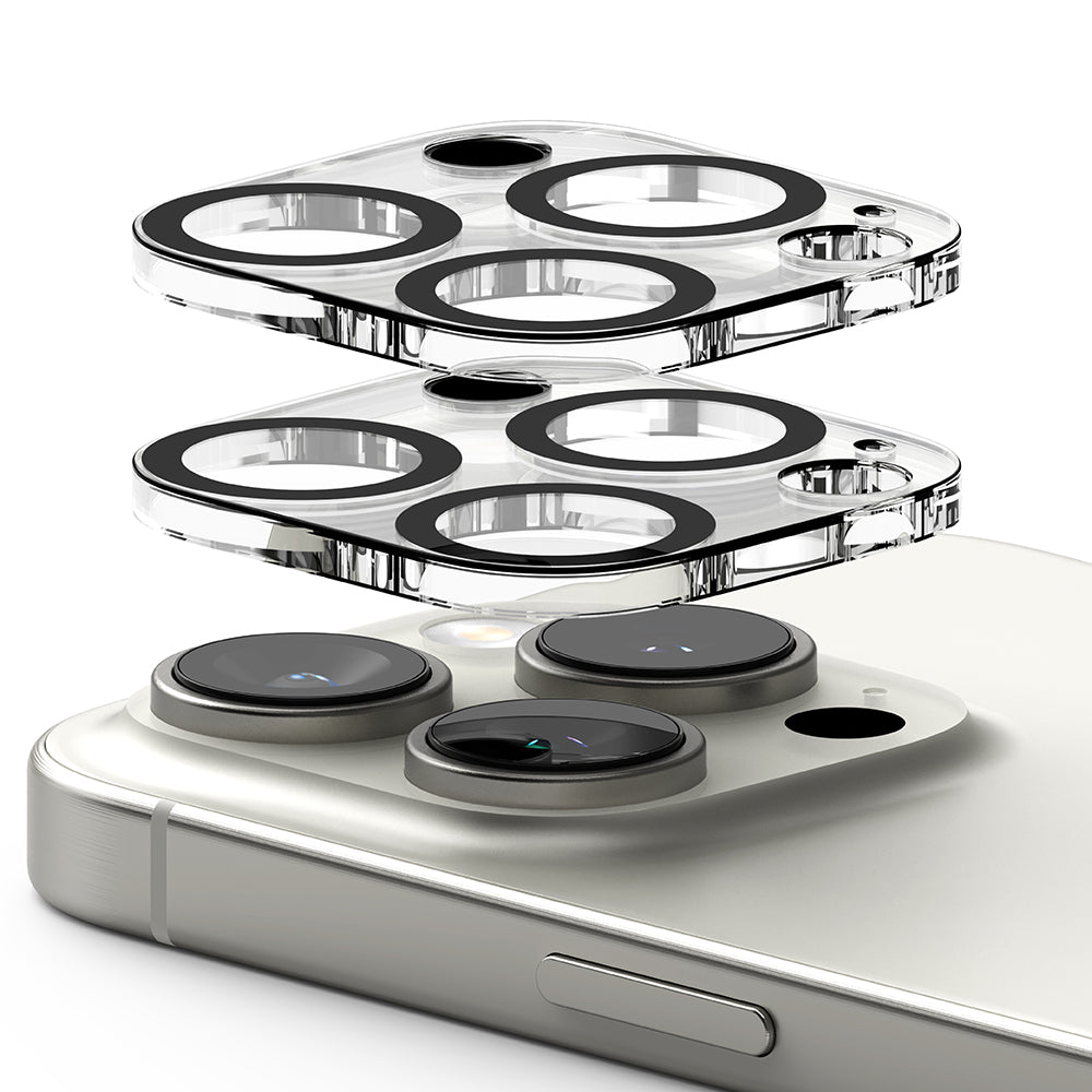 Película Protetora de Câmera Traseira Ringke para Apple iPhone 16 Pro Max / 16 Pro, Vidro Temperado, Conjunto de 2 peças, Transparente