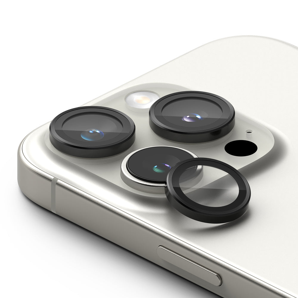 Película Protetora de Câmera Traseira Ringke para Apple iPhone 16 Pro Max / 16 Pro, Vidro Temperado, Conjunto de 2 peças, Preta