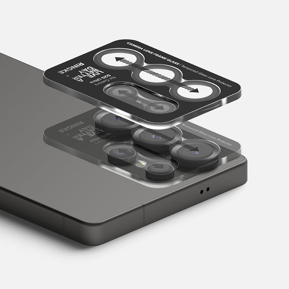Película Protetora de Câmera Traseira Ringke para Samsung Galaxy S25 Ultra S938, Vidro Temperado, Preta