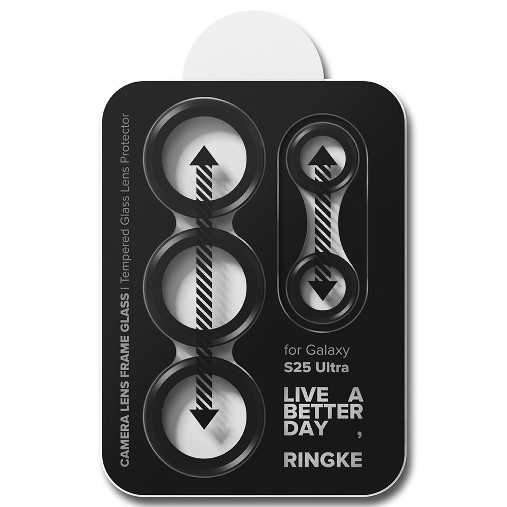 Película Protetora de Câmera Traseira Ringke para Samsung Galaxy S25 Ultra S938, Vidro Temperado, Preta