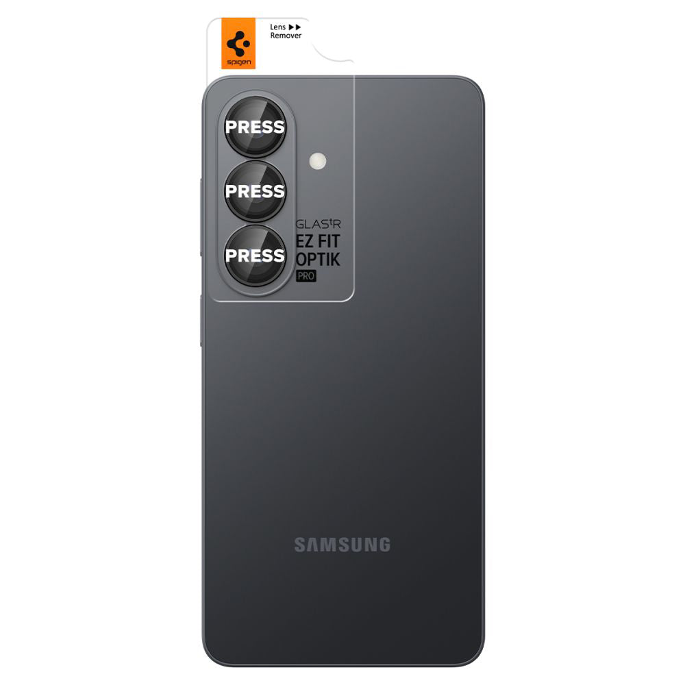 Rear Camera Protection Film Spigen GlastR EZ FIT Optik Pro HD for Samsung Galaxy S26 S942, Tempered Glass, Set of 2 pieces, Black AGL11099