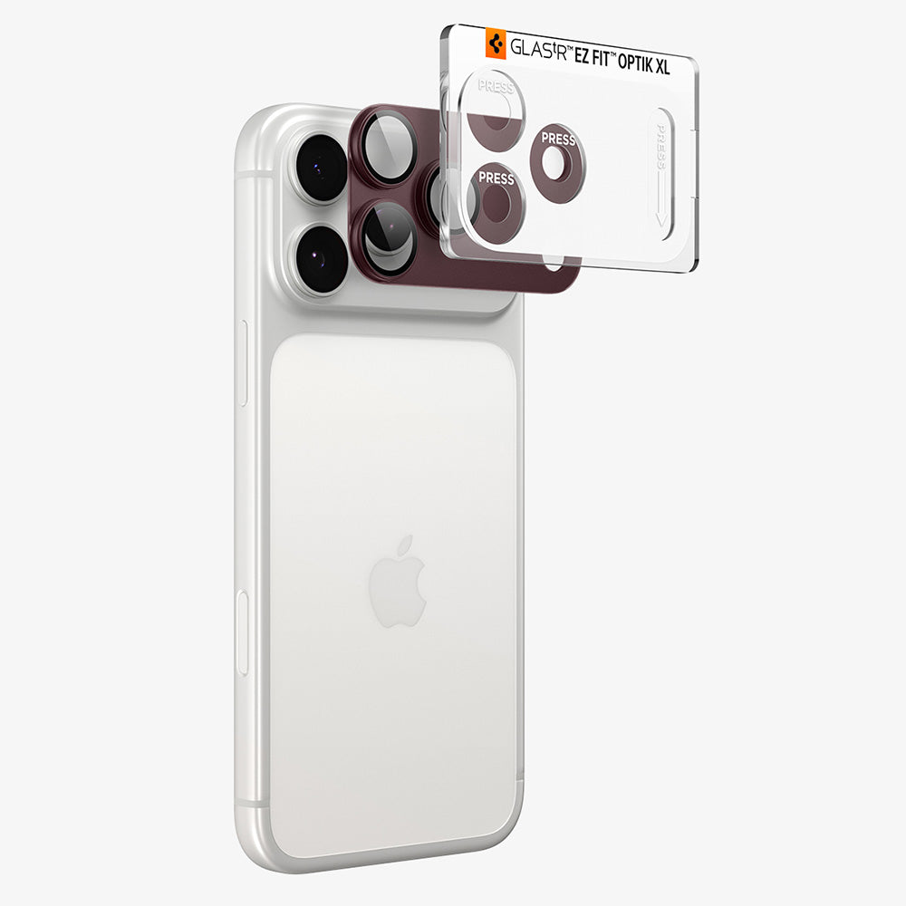 Película protetora para Câmara Traseira Spigen GlastR EZ FIT Optik Pro XL para Apple iPhone 18 Pro Max, Vidro Temperado, Vinho AGL12040