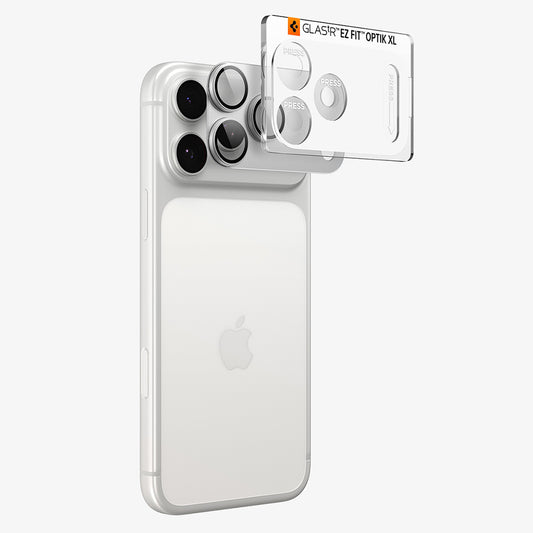 Película protetora para Câmara Traseira Spigen GlastR EZ FIT Optik Pro XL para Apple iPhone 18 Pro, Vidro Temperado, Prateada AGL12038