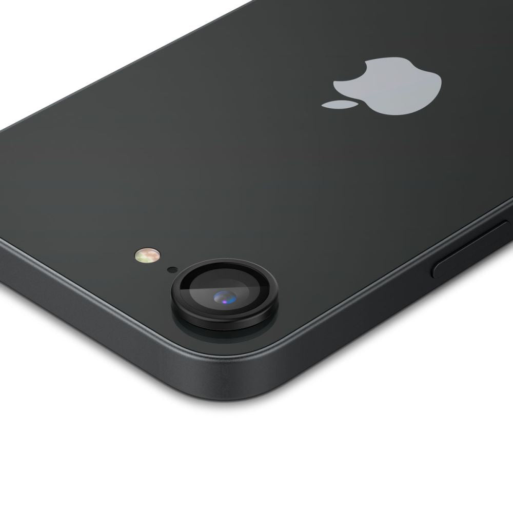 Película Protetora de Câmera Traseira Spigen GlastR EZ FIT Optik Pro para Apple iPhone 17e / 16e, Vidro Temperado, Conjunto de 2 Peças, Preta AGL09279
