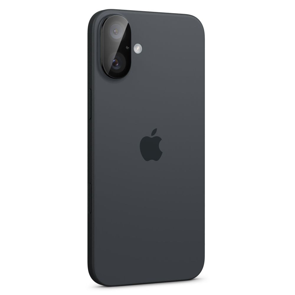 Película Protetora de Câmera Traseira Spigen GlastR Optik para Apple iPhone 16 Plus / 16, Vidro Temperado, Conjunto de 2 Peças, Preta AGL07922
