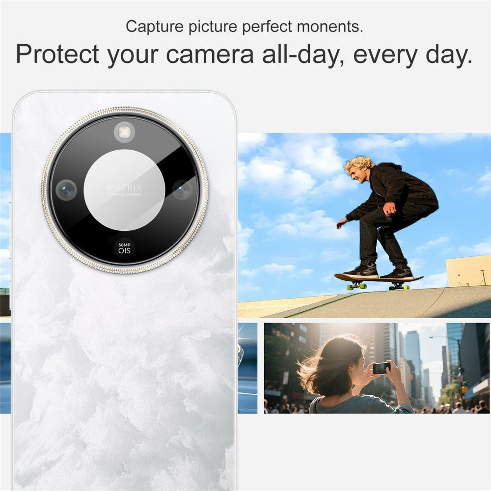 Película Protetora de Câmera Traseira Techsuit para Honor Magic8 Lite, Vidro Temperado, Preta