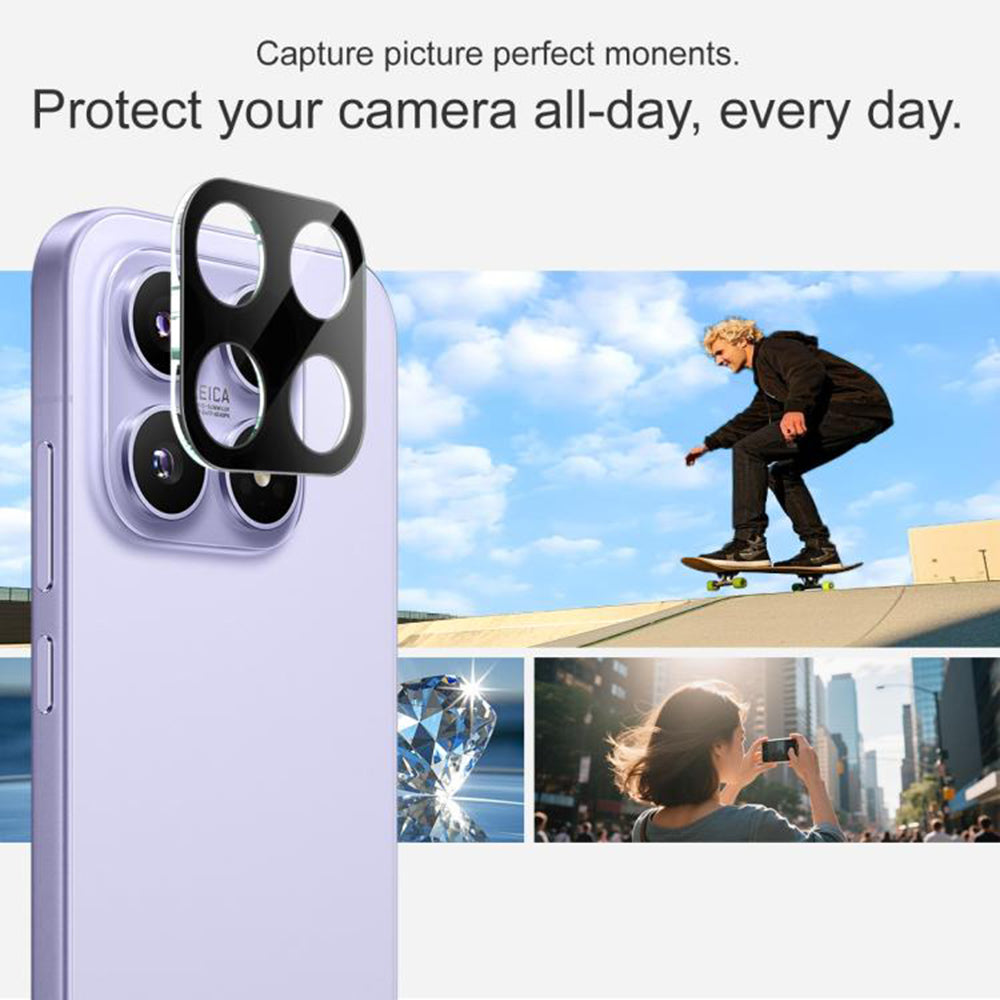 Techsuit Rear Camera Protection Film for Xiaomi 17, Tempered Glass, Black