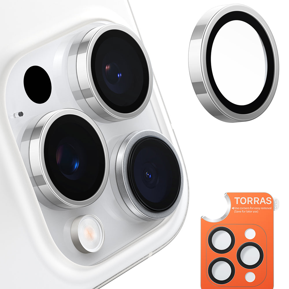Película protetora para Câmara Traseira Torras Lensguard para Apple iPhone 16 Pro Max / 16 Pro, Vidro Temperado, Cinzento Metálico
