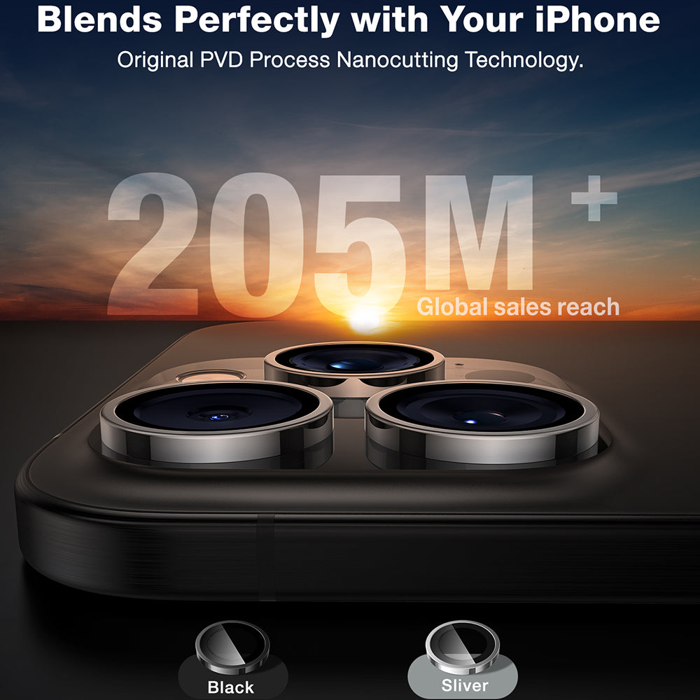 Película protetora para Câmara Traseira Torras Lensguard para Apple iPhone 16 Pro Max / 16 Pro, Vidro Temperado, Preto