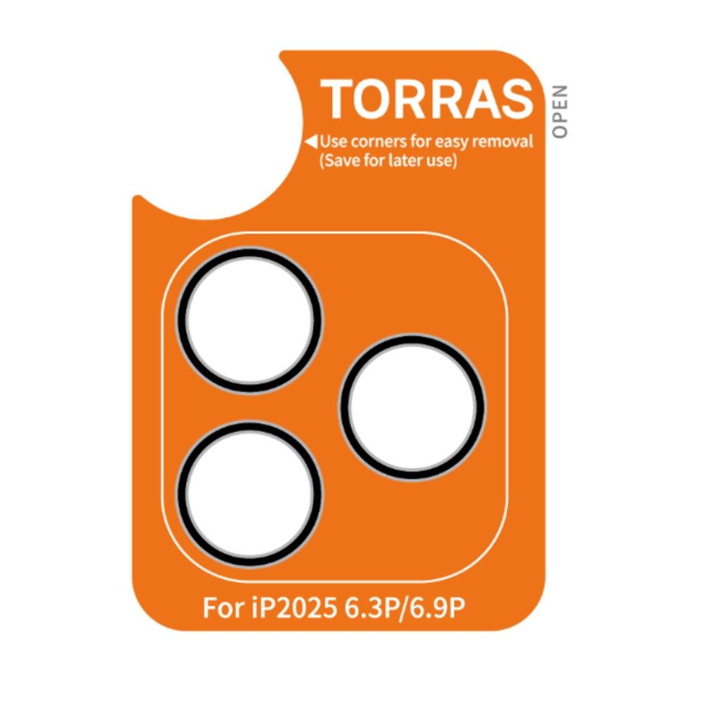 Película Protetora de Câmera Traseira Torras Lensguard para Apple iPhone 17 Pro, Vidro Temperado, Preta