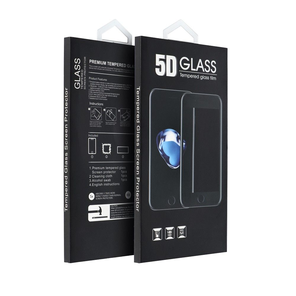Película protetora de ecrã OEM para Samsung Galaxy A40 A405, Vidro Temperado, Cola Total, 5D, Preta