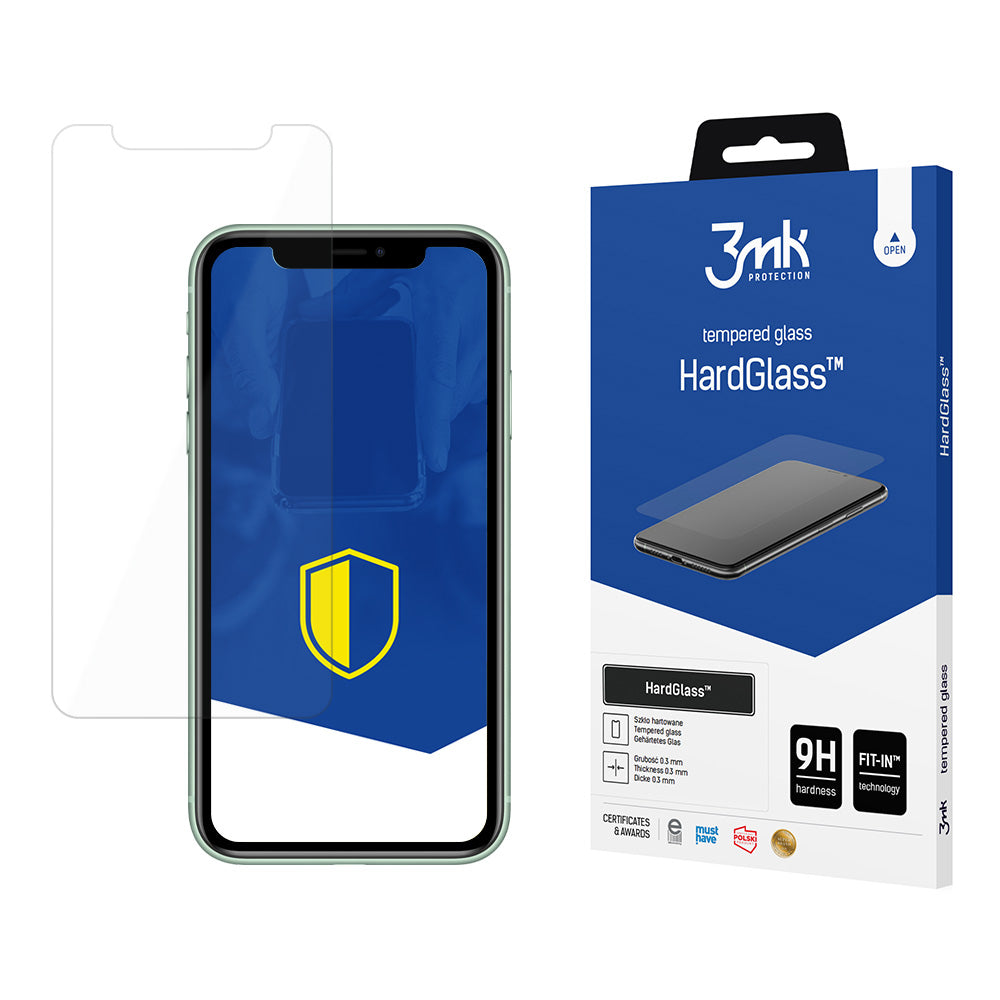 Película Protetora de Ecrã 3MK HardGlass para Apple iPhone 11 / XR, Vidro Temperado, Full Glue