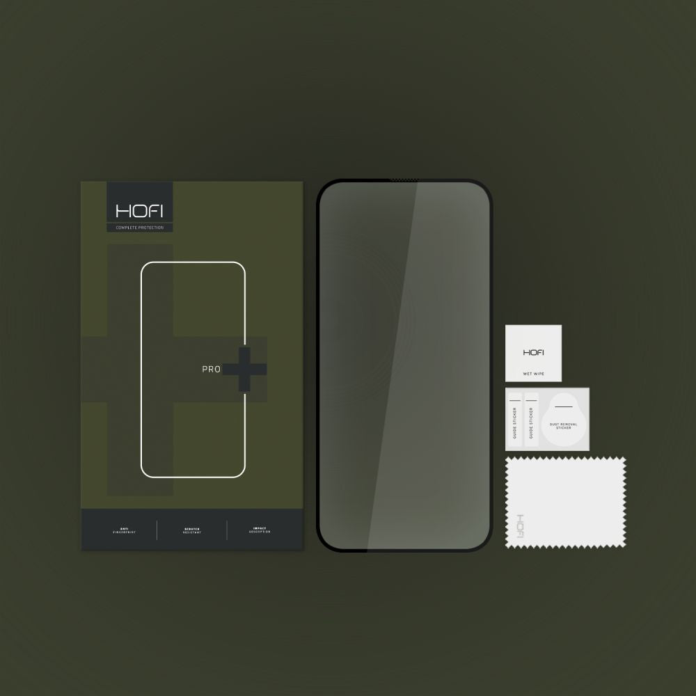 Película Protetora de Ecrã HOFI PRO+ para Apple iPhone 15 Pro, Vidro Temperado, Colagem Total, 2.5D, Preta