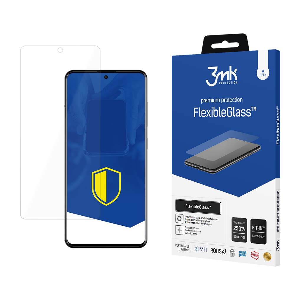 Película protetora de ecrã 3MK FlexibleGlass para Samsung Galaxy A52s 5G A528 / A52 5G A526 / A52 A525, Vidro Flexível, Cola Total