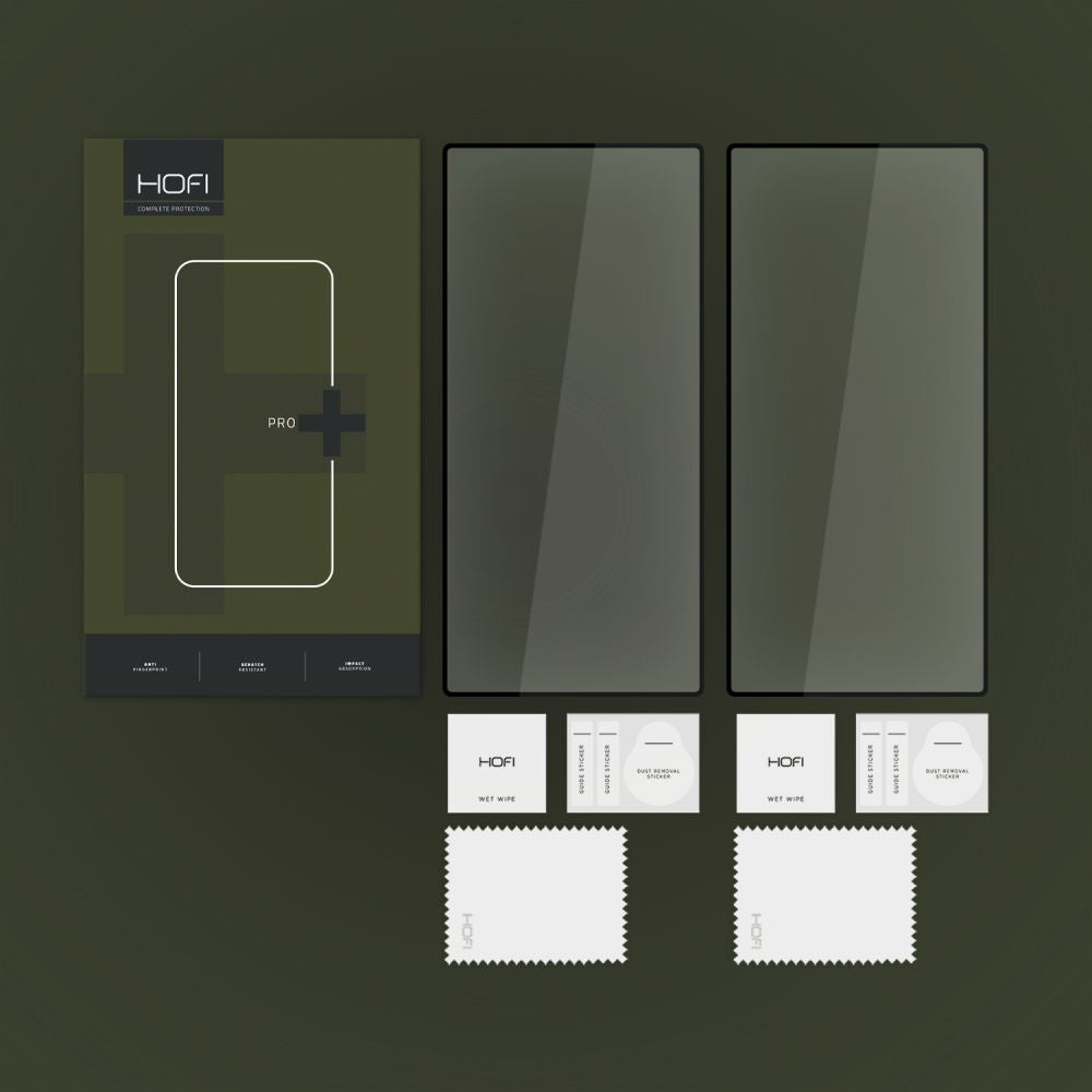 Protetor de ecrã HOFI Glass PRO+ para Samsung Galaxy S24 Ultra S928, Escudo de vidro, Cola total, Conjunto 2 peças, 2.5D, Preto