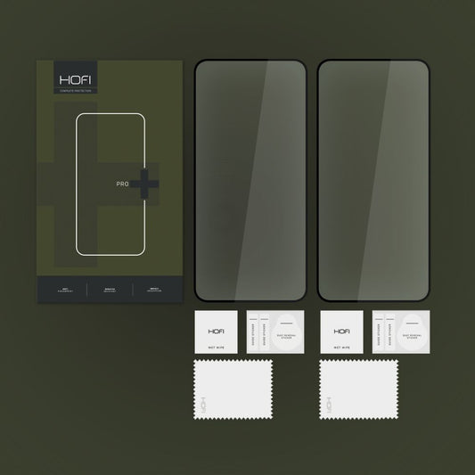 HOFI Glass PRO+ Protetor de ecrã para Samsung Galaxy S24+ S926, vidro blindado, cola total, conjunto 2 peças, 2.5D, preto