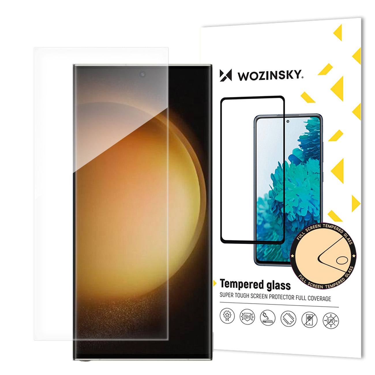 Película Protetora de Ecrã WZK para Samsung Galaxy S24 Ultra S928, Vidro Temperado, Full Glue