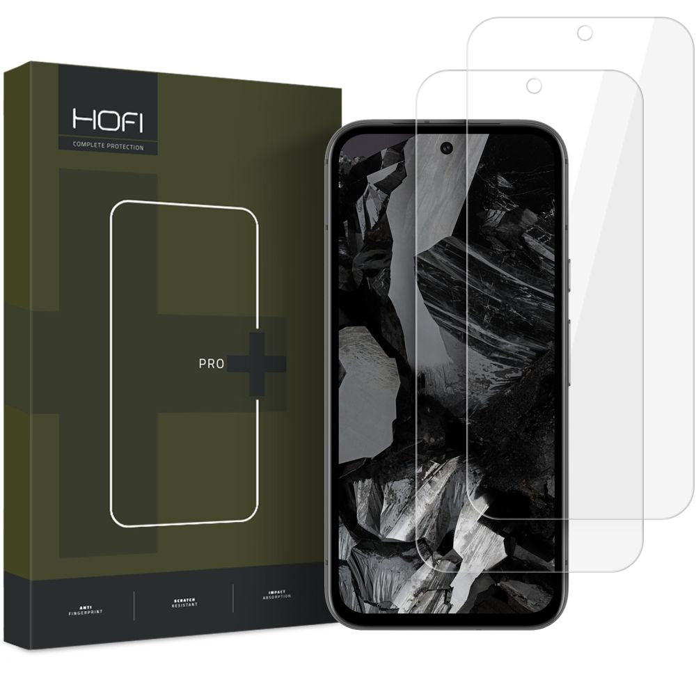HOFI Glass PRO+ Protetor de ecrã para Google Pixel 9 / 9 Pro, proteção de vidro, cola total, conjunto de 2 peças, 2.5D