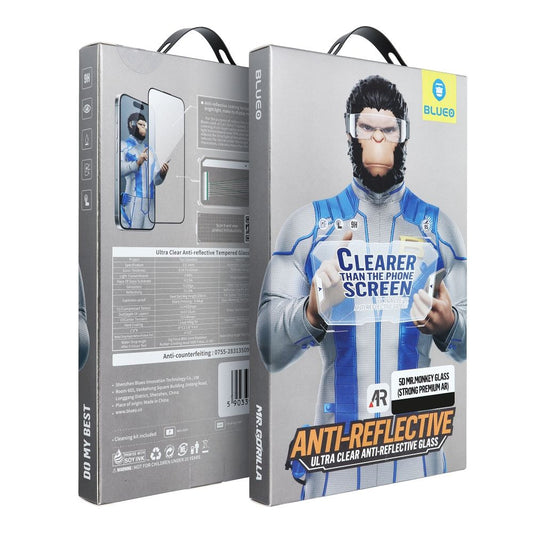 Mr Monkey Glass Screen Protetor para Apple iPhone 16, vidro de proteção, cola total, 5D, preto