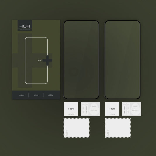 HOFI Glass PRO+ Protetor de ecrã para Xiaomi 14T Pro / 14T, vidro blindado, cola total, conjunto de 2 peças, 2.5D, preto