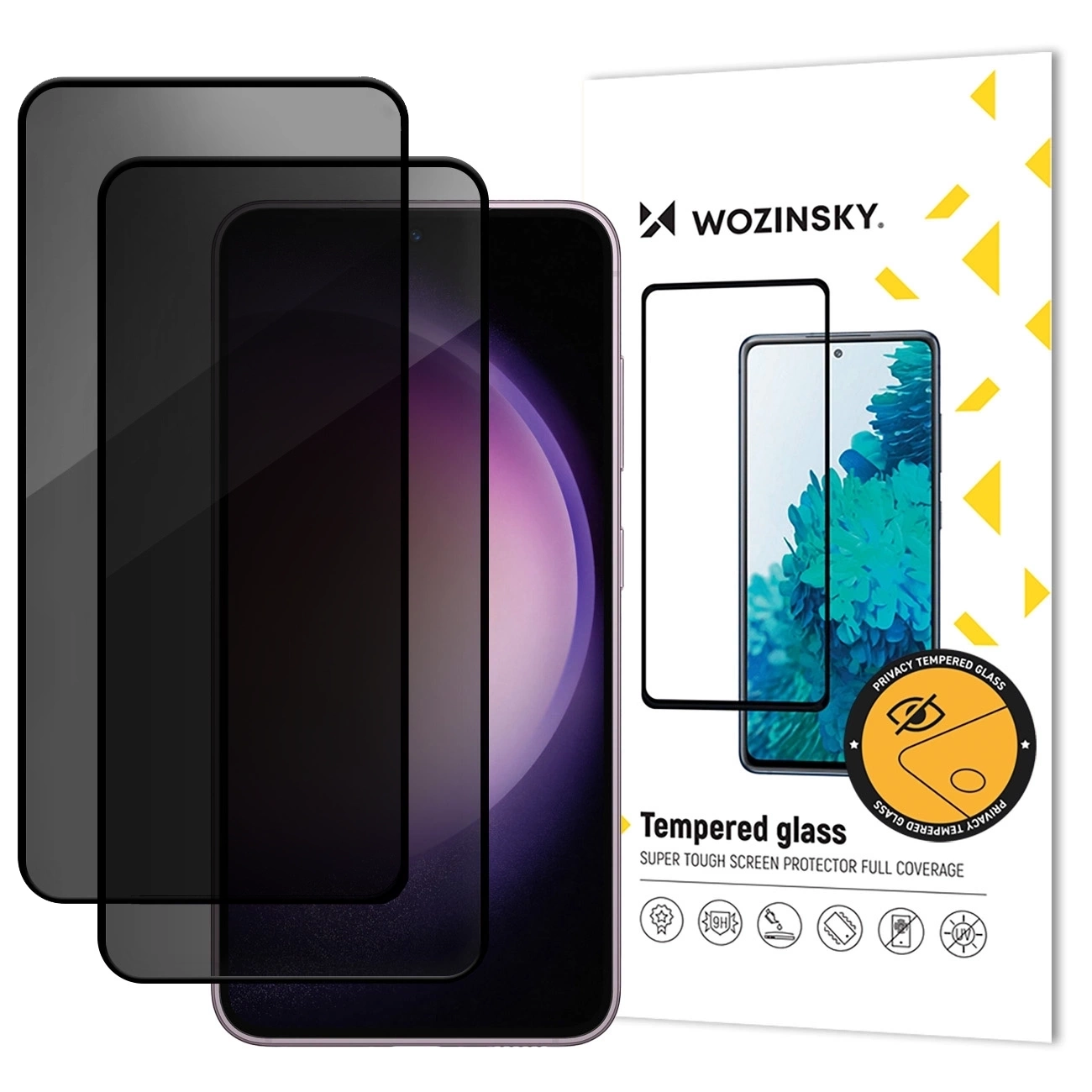 Película protetora de ecrã Privacy WZK AntiSpy para Samsung Galaxy A17 4G / A17 5G, Vidro Temperado, Cola Total, Conjunto de 2 peças
