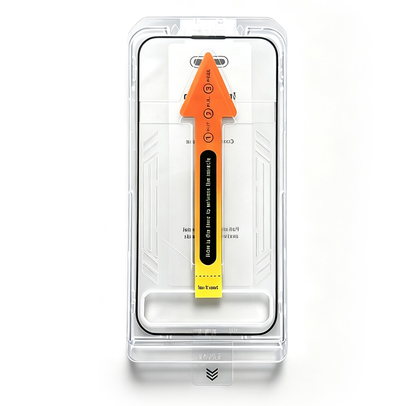 Película de proteção de ecrã OEM Dust Free Easy Fit para Apple iPhone 16 Pro Max, vidro temperado, Full Glue, preta