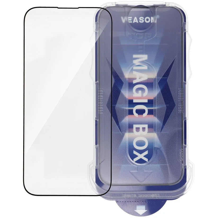Protetor de ecrã Veason para Apple iPhone 14 Plus / 13 Pro Max, vidro protegido, cola total, 6D, preto