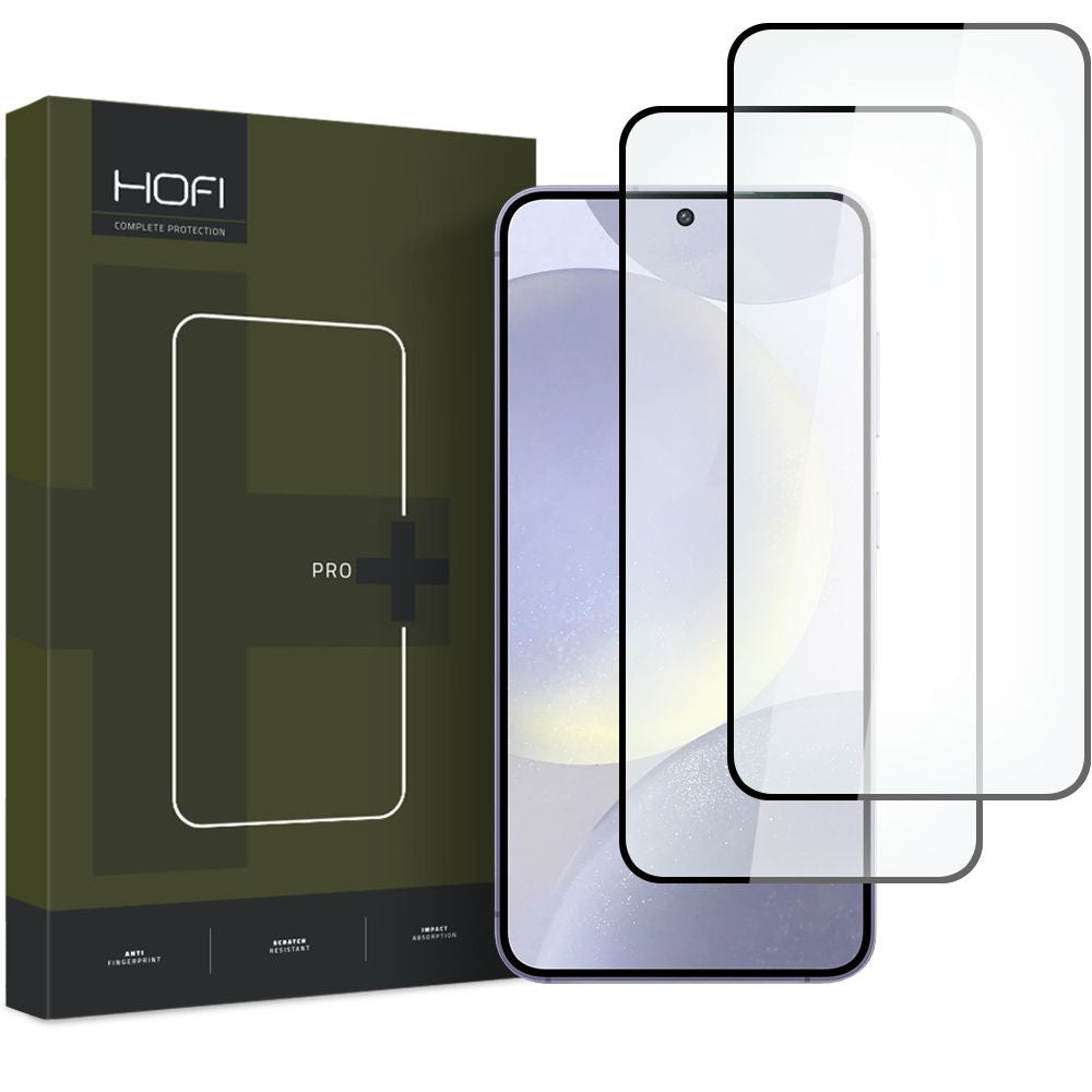 HOFI Glass PRO+ Protetor de ecrã para Samsung Galaxy S24 S921, Escudo de vidro, Cola total, Conjunto 2 peças, 2.5D, Preto