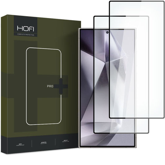 Protetor de ecrã HOFI Glass PRO+ para Samsung Galaxy S24 Ultra S928, Escudo de vidro, Cola total, Conjunto 2 peças, 2.5D, Preto
