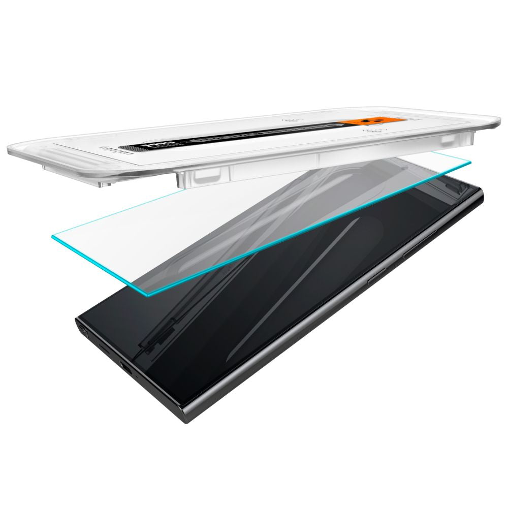 Protetor de ecrã Spigen EZ FIT para Samsung Galaxy S24 Ultra S928, proteção de vidro, cola completa, conjunto de 2 peças