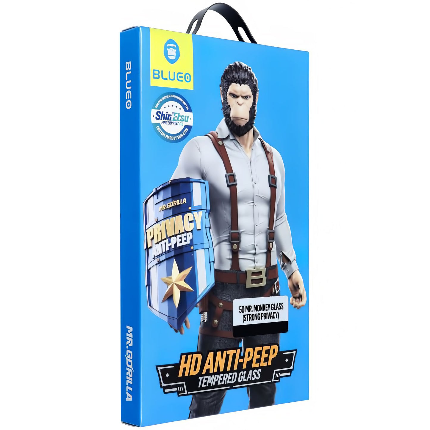 Película de Proteção de Ecrã Privacy Blueo para Apple iPhone 16 Pro, Vidro Temperado, Cola Total, 5D