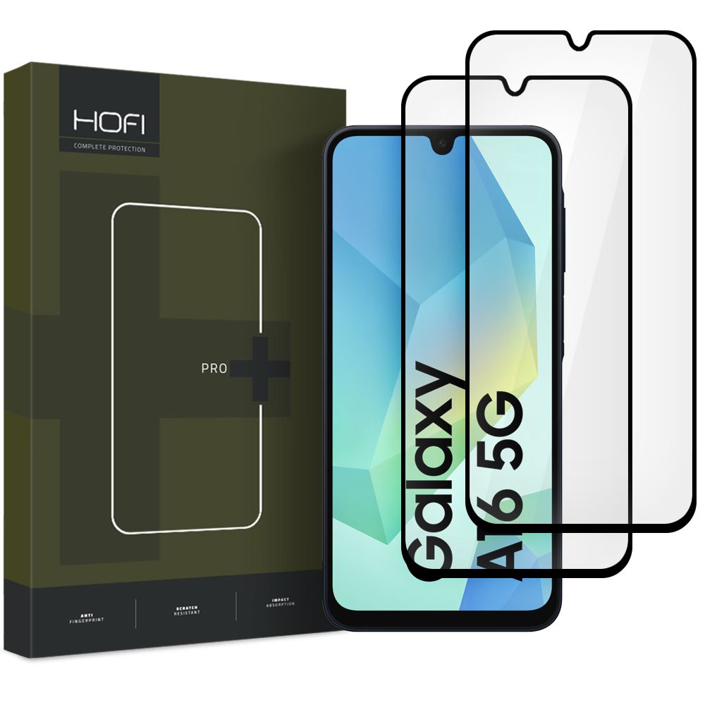 HOFI Glass PRO+ Protetor de ecrã para Samsung Galaxy A16 5G A166 / A16 4G A165, Vidro de proteção, Cola total, Conjunto 2 peças, 2.5D, Preto